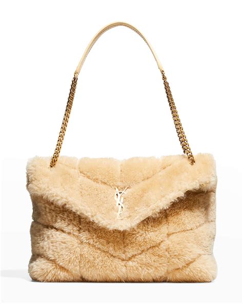 ysl shearling bag|ysl shoulder bag beige.